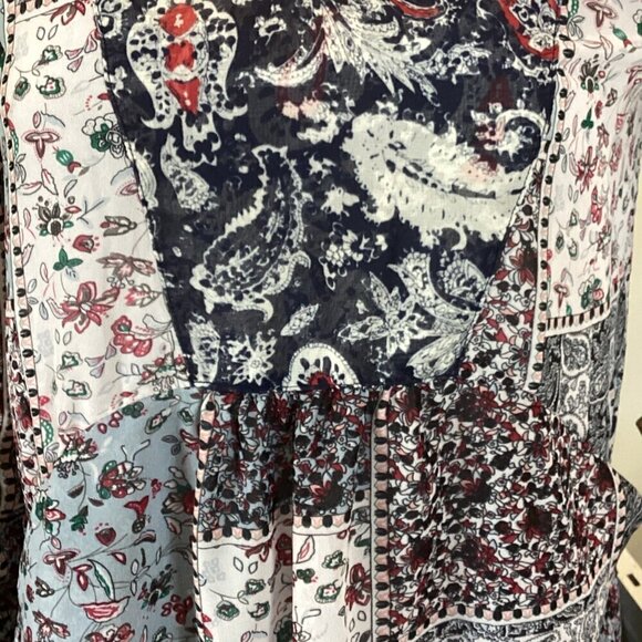 Simply Noelle Flowy Boho Pocket Dress w/ Slip S/M(8-10) Blue Swim cover up 183M - Picture 6 of 9